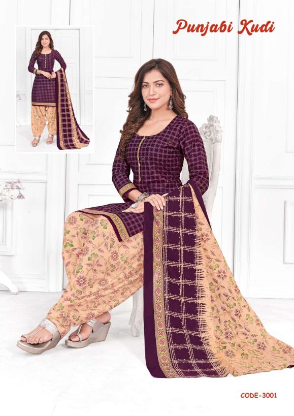 Madhav Punjabi Kudi 3 Ready Made Regular Wear Cotton Printed Ready Made Dress Collection